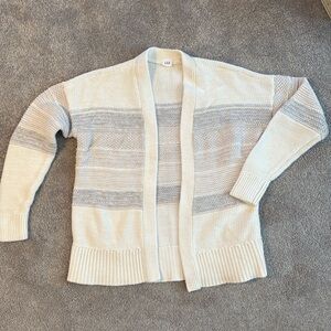 Gap XS cotton cardigan, white/cream & gray